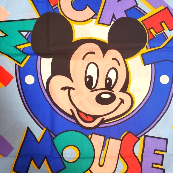 Vintage Disney Mickey Mouse Double Sided Pillow Cases Set of 2 - Picture 2 of 3